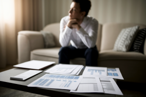 personne-canape-documents-financiers-eclairage-doux