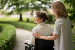 personne-compagnon-parc-accessible-verdure