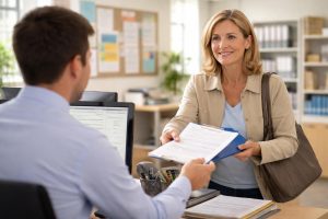 bureau-lumineux-employe-documents-accueil